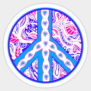 Circle of Peace Tangle With Colours Var 8 Sticker